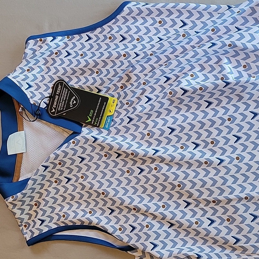 Callaway Blue Chevron Mini Skirt